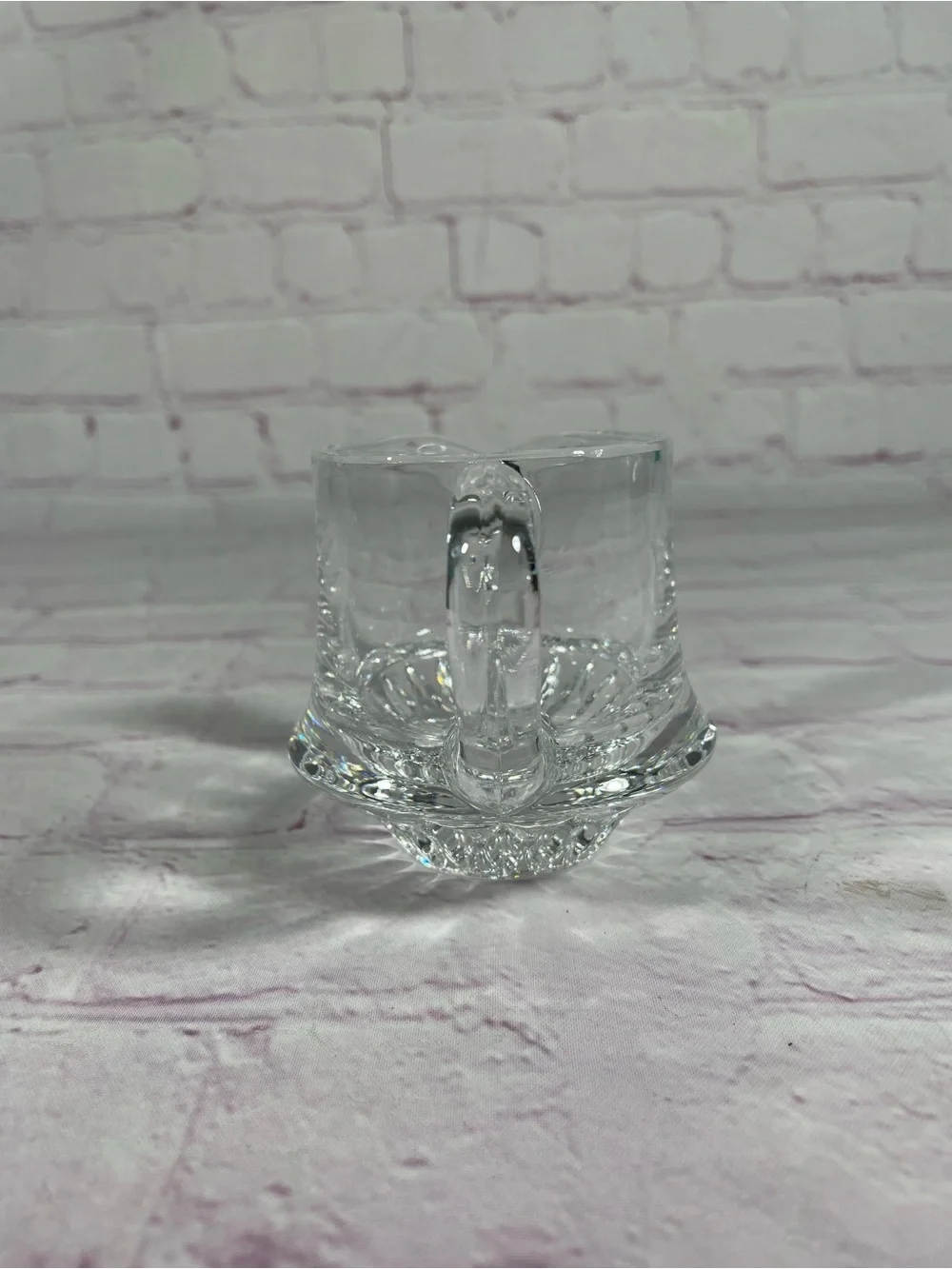 Vintage Gorham Crystal Lyric Clear Glass Creamer Faceted Bottom 3”